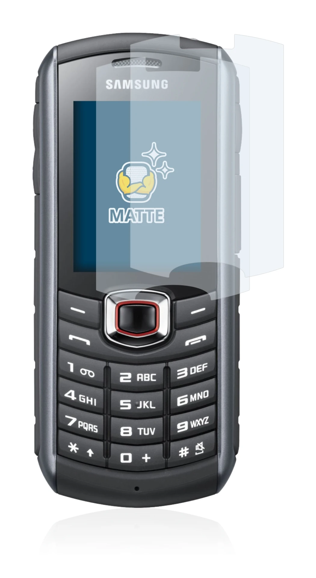 Image de l'appareil Samsung GT-B2710 avec une grande variété de protections d'écran.
