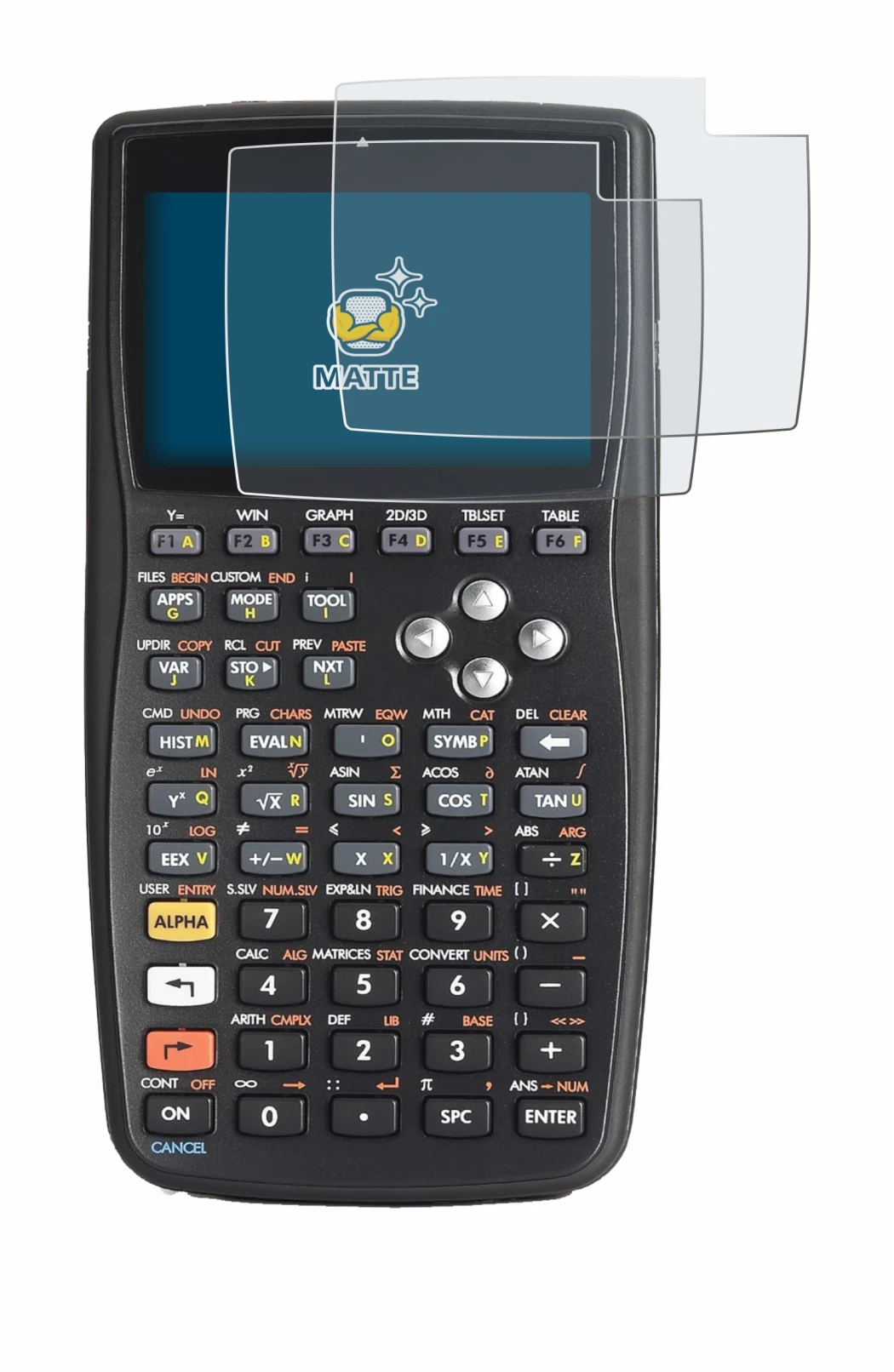 Image de l'appareil HP 50g F2229AA#UUZ avec une grande variété de protections d'écran.