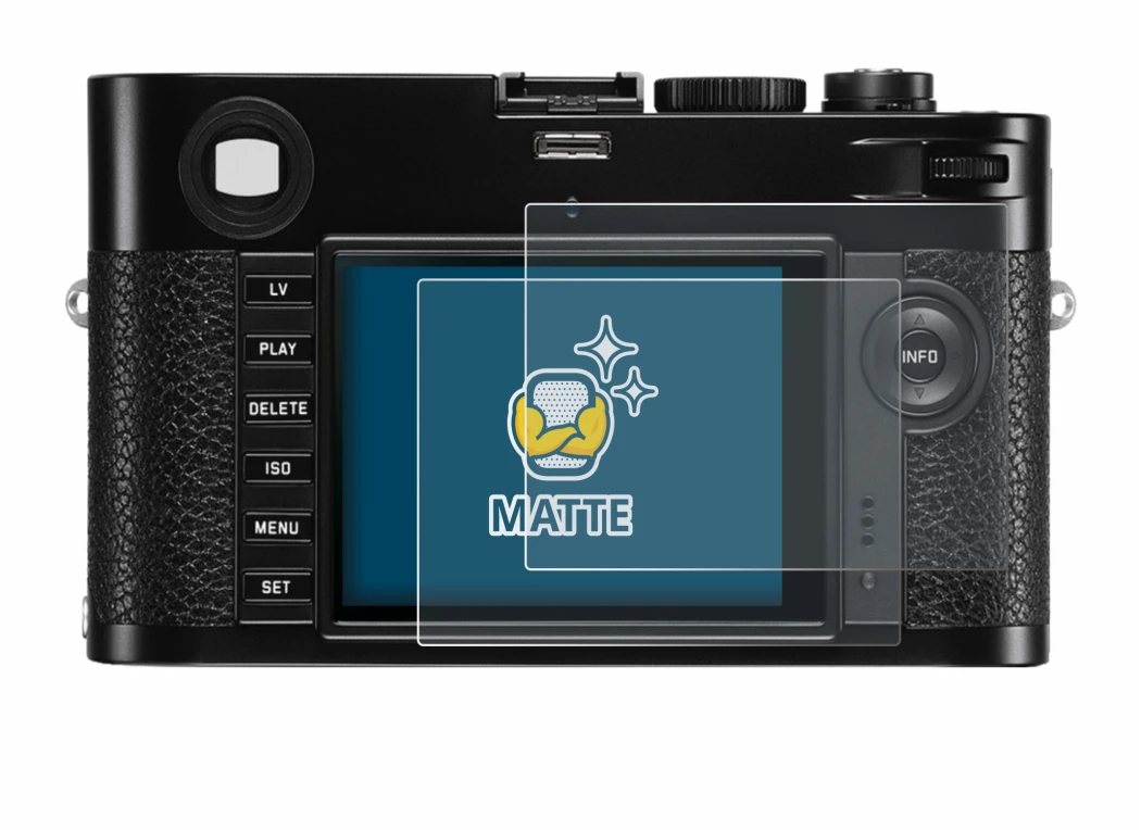 Image de l'appareil Leica M (Typ 240) avec une grande variété de protections d'écran.