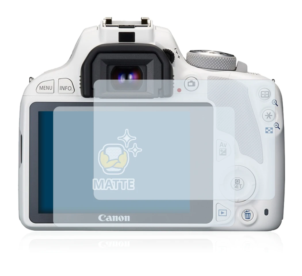 Image de l'appareil Canon EOS 100D avec une grande variété de protections d'écran.