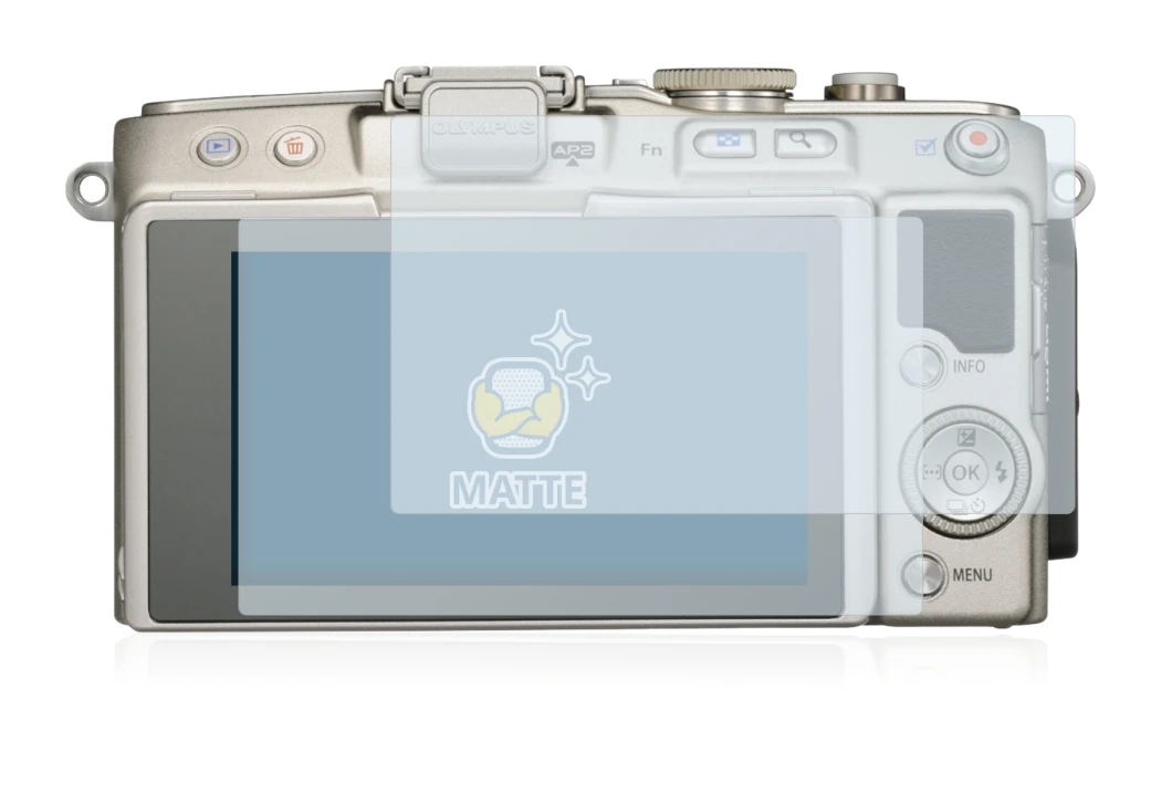 Image de l'appareil Olympus PEN E-PL6 avec une grande variété de protections d'écran.