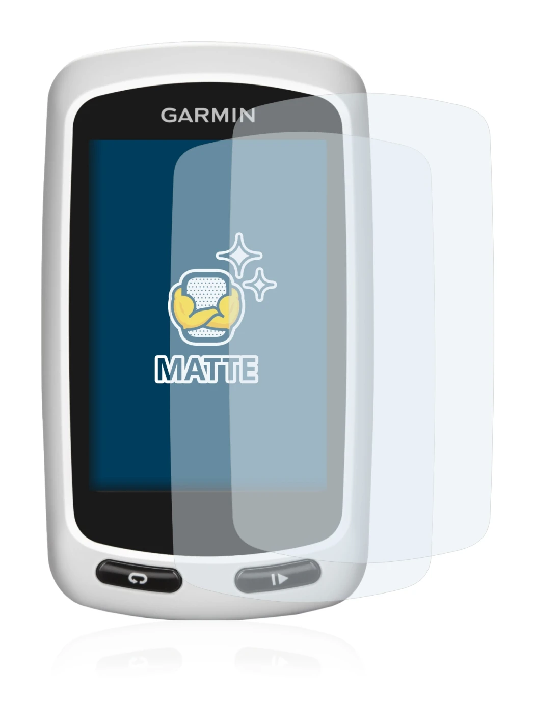 Image de l'appareil Garmin Edge Touring Plus avec une grande variété de protections d'écran.