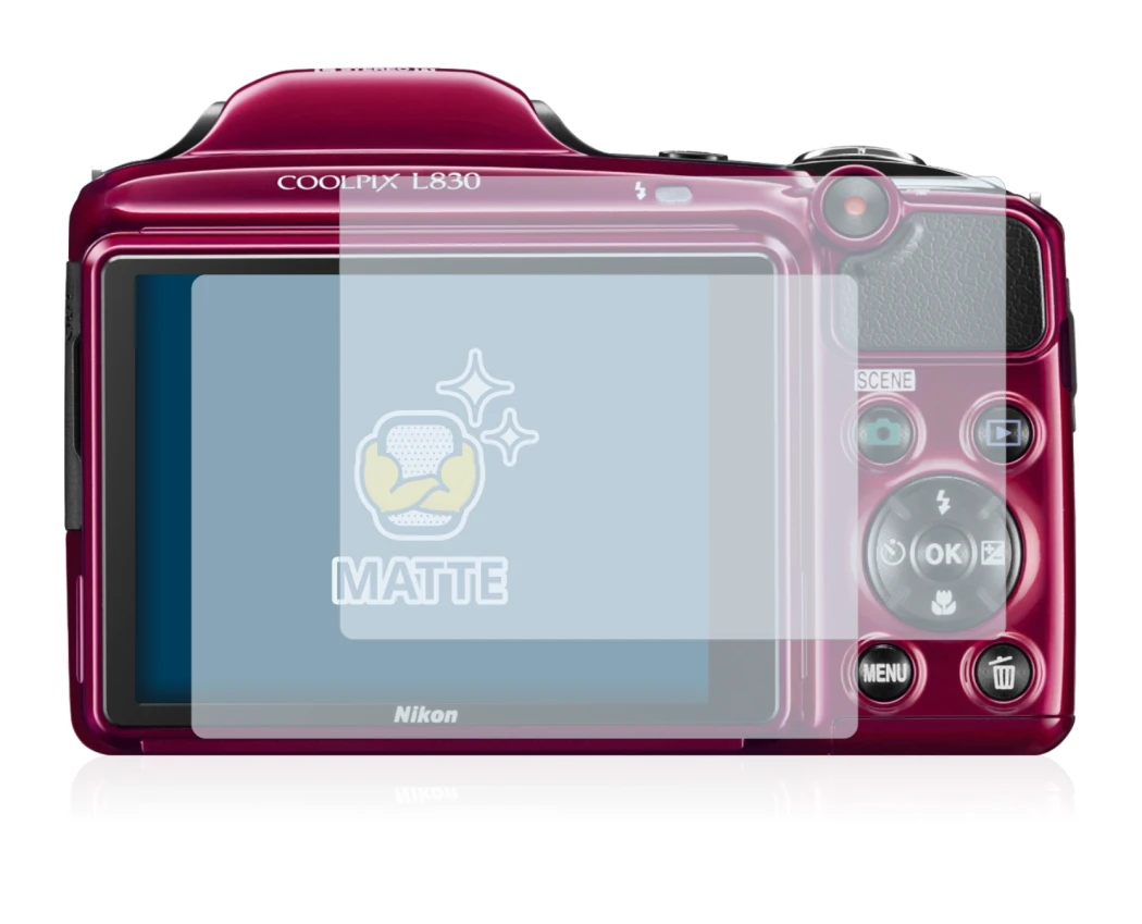 Image de l'appareil Nikon Coolpix L830 avec une grande variété de protections d'écran.