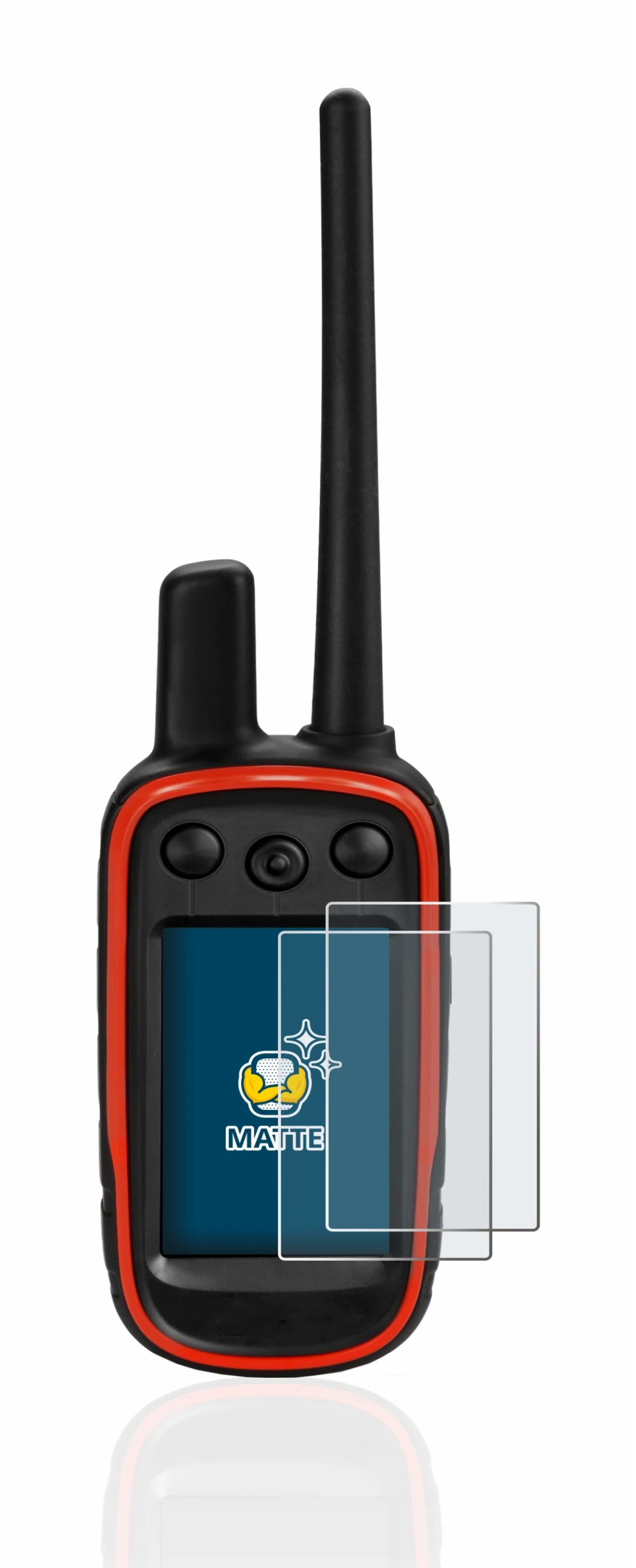Image de l'appareil Garmin Alpha 100 avec une grande variété de protections d'écran.