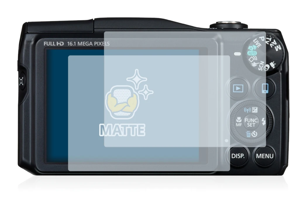 Image de l'appareil Canon PowerShot SX700 HS avec une grande variété de protections d'écran.