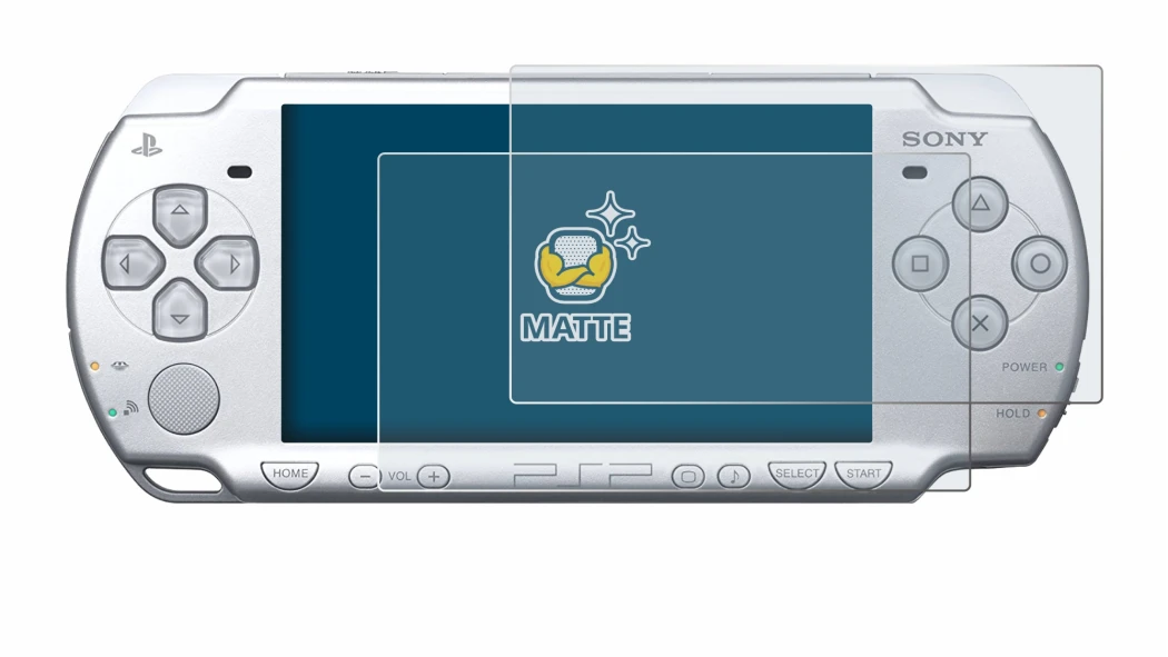 Image de l'appareil Sony PSP 2004 avec une grande variété de protections d'écran.