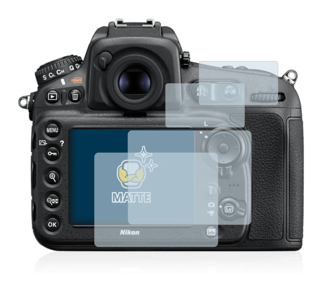 Image de l'appareil Nikon D810 avec une grande variété de protections d'écran.