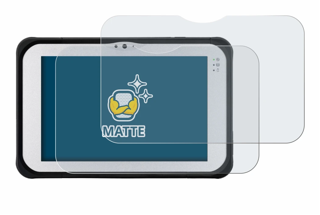 Image de l'appareil Panasonic Toughpad FZ-M1 avec une grande variété de protections d'écran.