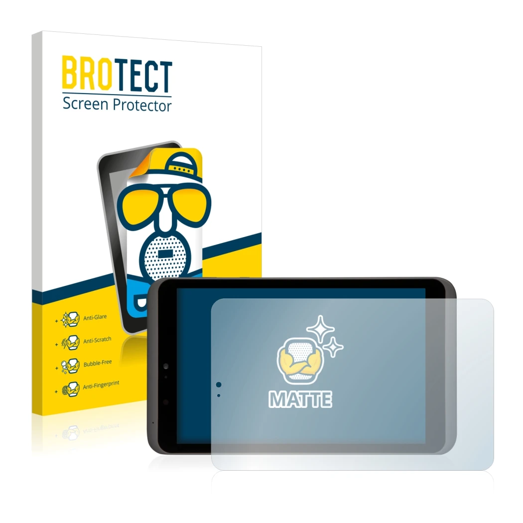 Face avant d’un emballage produit avec le logo de la marque BROTECT. À côté, l’appareil Tesco hudl2 est représenté avec la pro