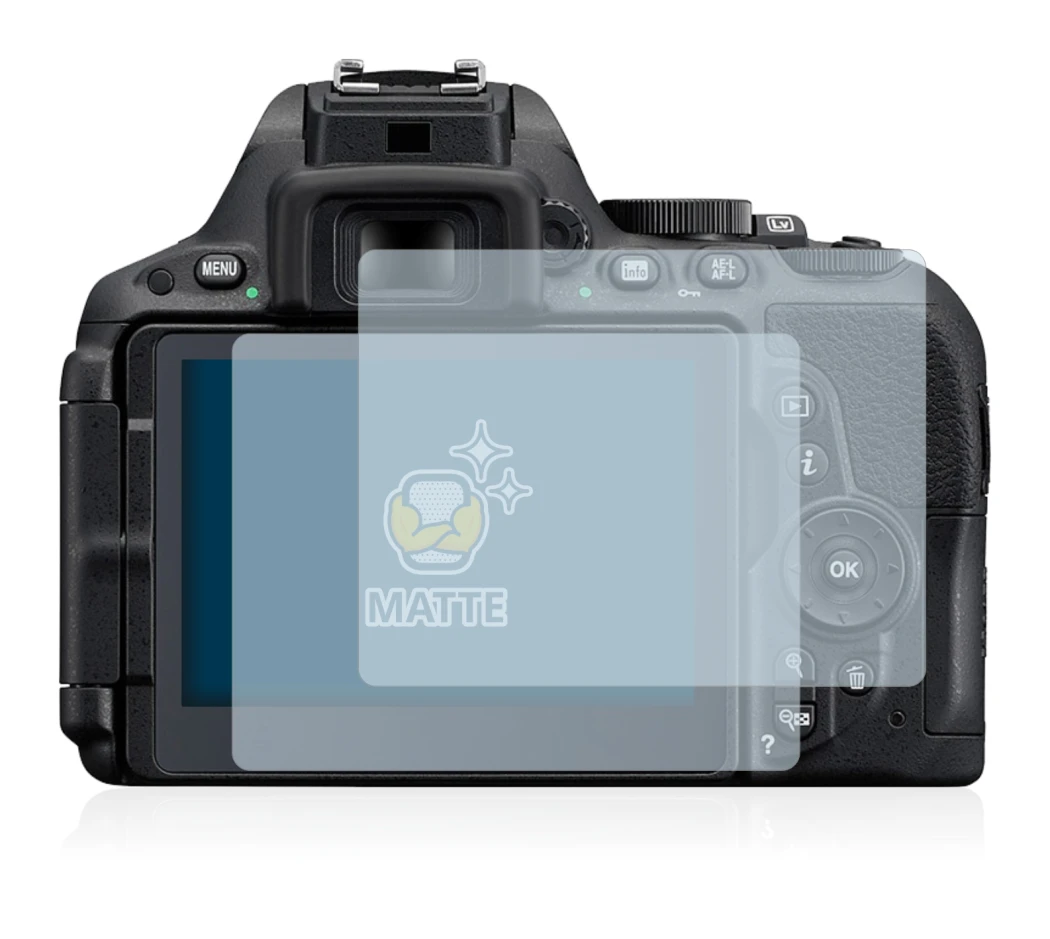 Image de l'appareil Nikon D5500 avec une grande variété de protections d'écran.