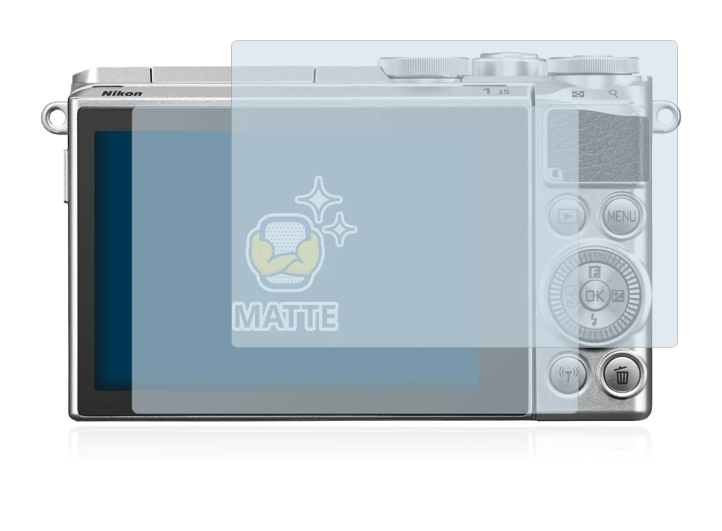 Image de l'appareil Nikon 1 J5 avec une grande variété de protections d'écran.