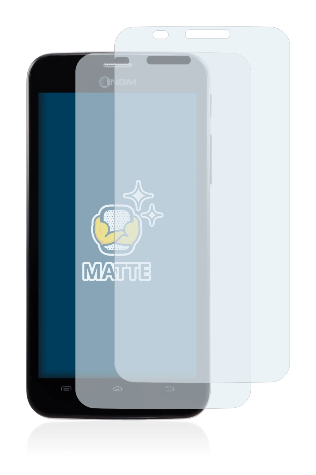 Image de l'appareil NGM Dynamic Life avec une grande variété de protections d'écran.