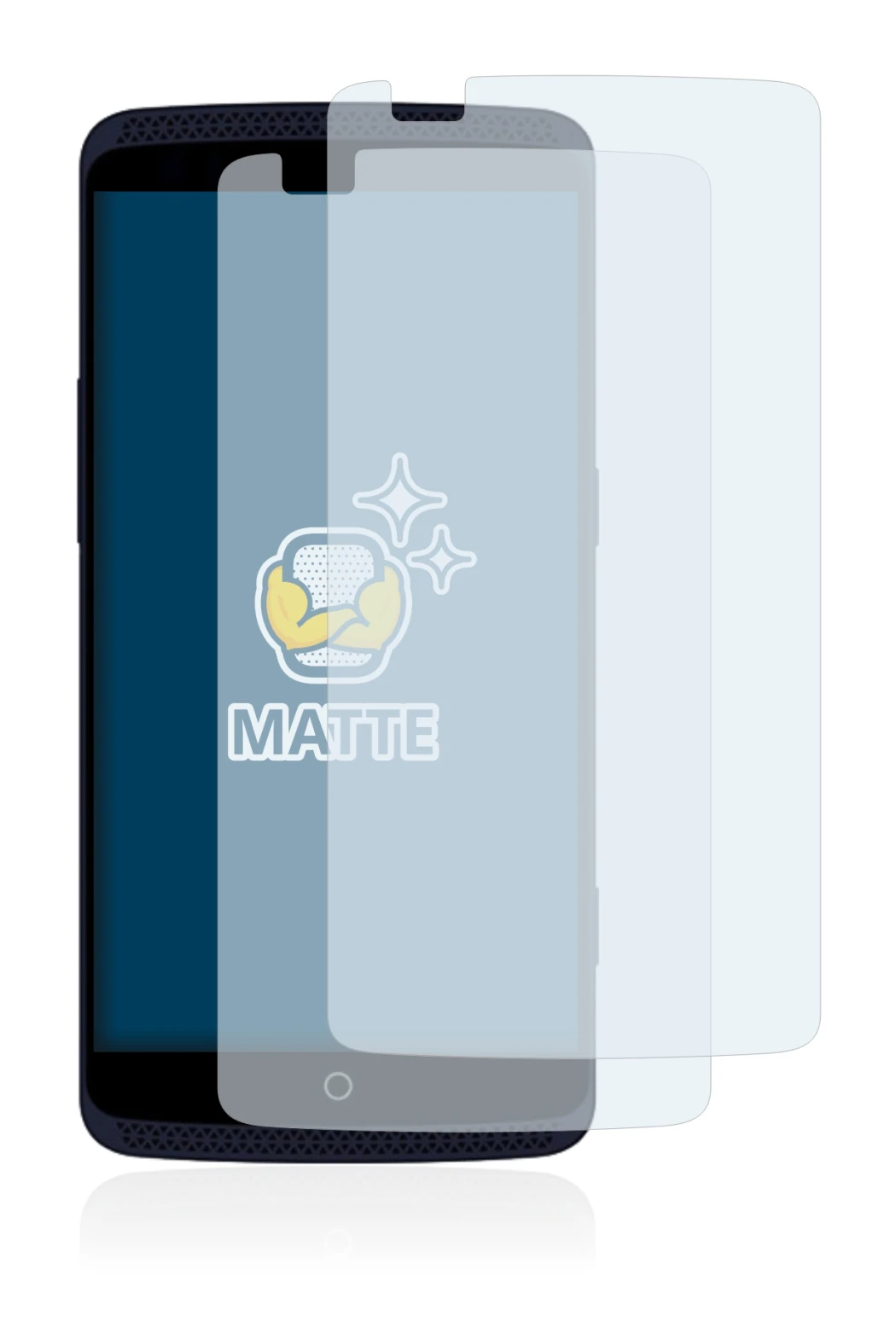 Image de l'appareil ZTE Axon Elite avec une grande variété de protections d'écran.