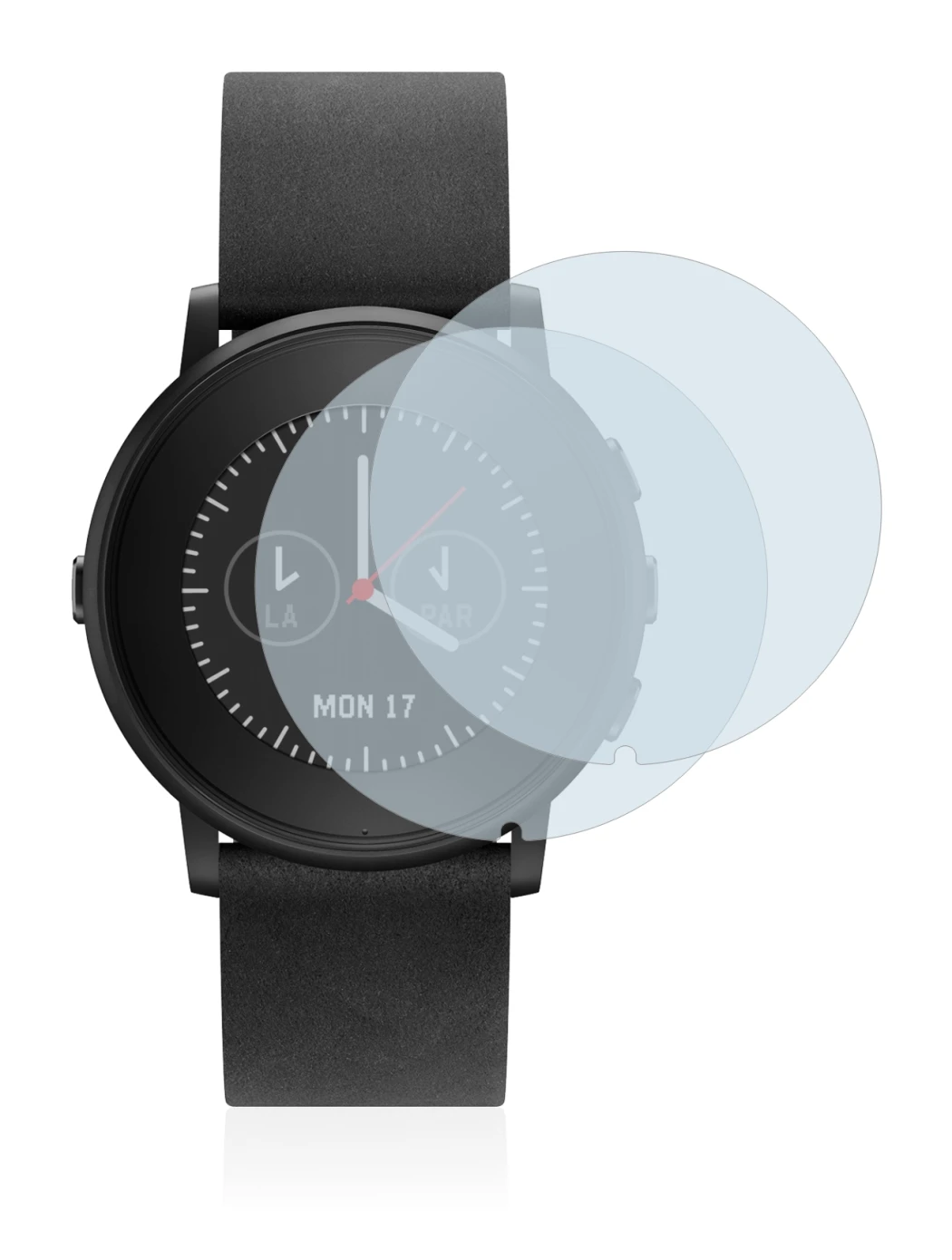 Image de l'appareil Pebble Time Round avec une grande variété de protections d'écran.