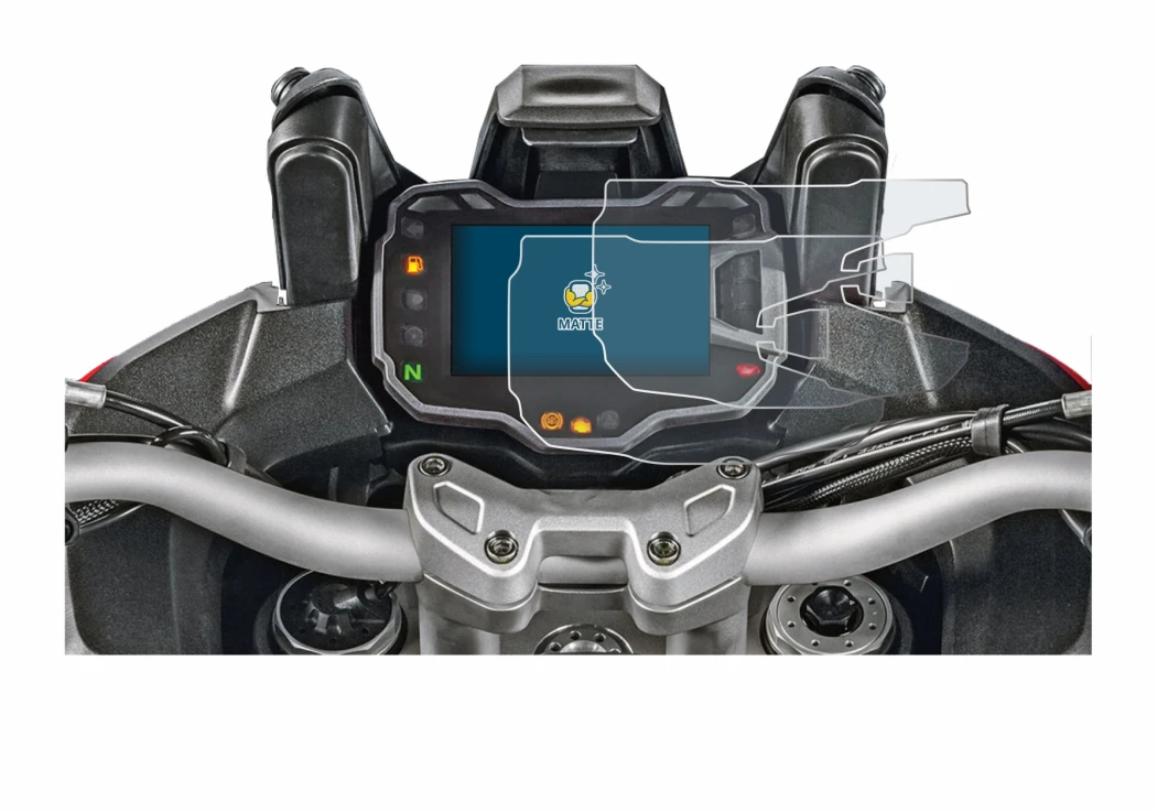 Image de l'appareil Ducati Multistrada 1200 2015+ Affichage de la vitesse avec une grande variété de protections d'écran.