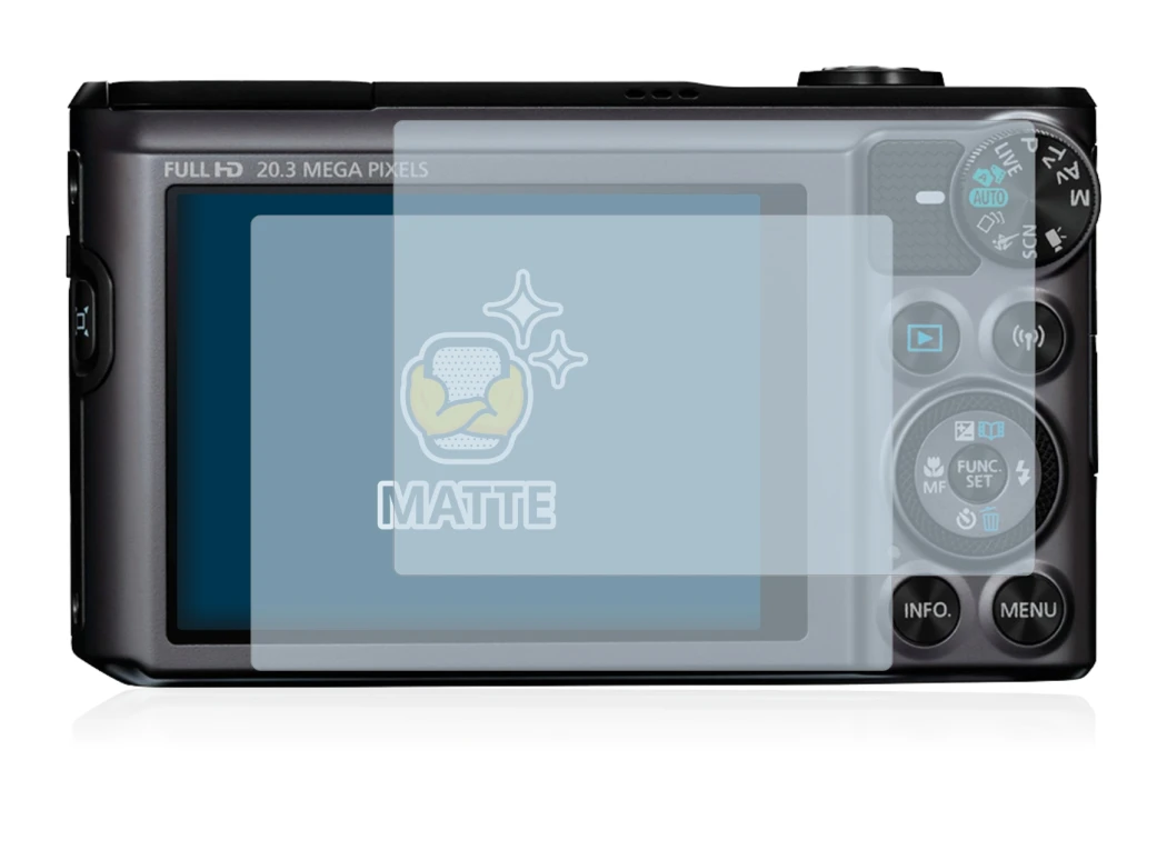 Image de l'appareil Canon PowerShot SX720 HS avec une grande variété de protections d'écran.