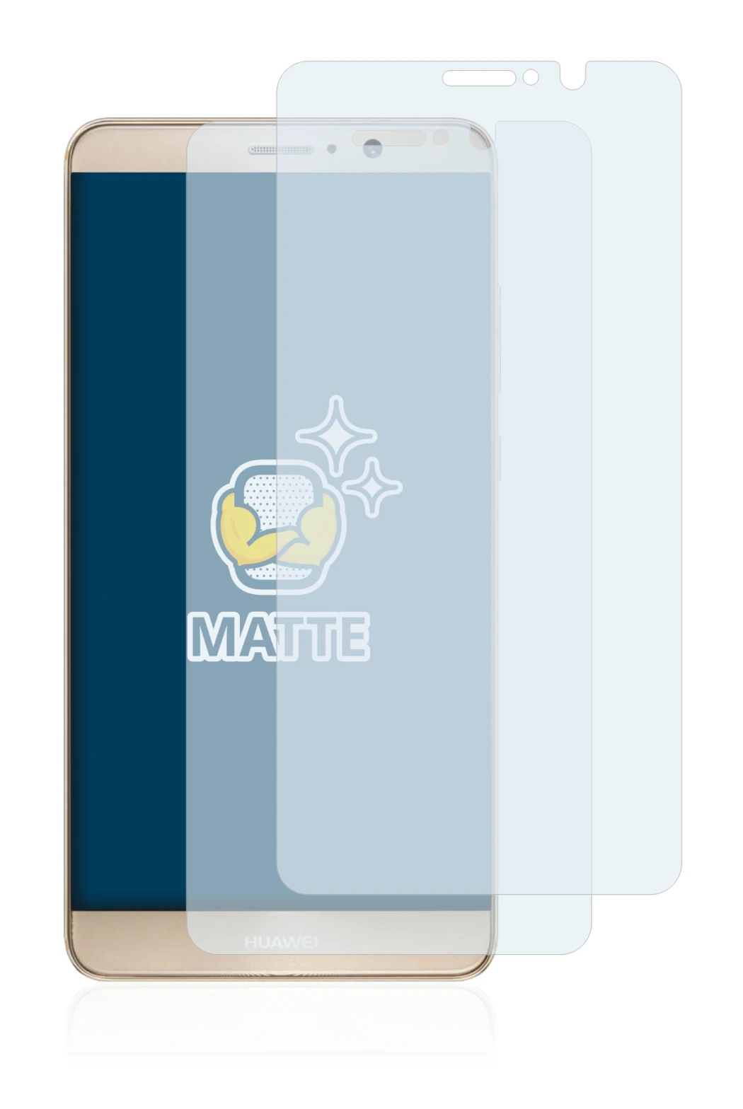 Image de l'appareil Huawei Mate 9 avec une grande variété de protections d'écran.