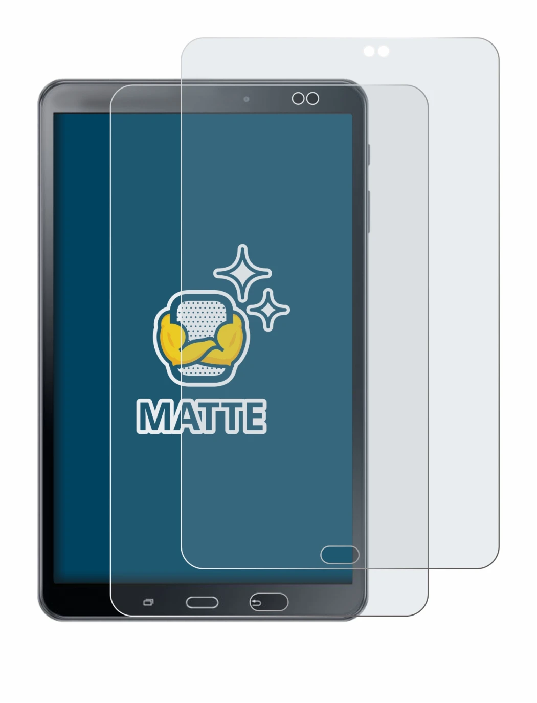 Image de l'appareil Samsung Galaxy Tab A 10.1 2016 SM-T585 avec une grande variété de protections d'écran.