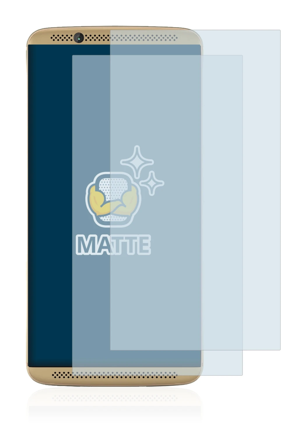 Image de l'appareil ZTE Axon 7 avec une grande variété de protections d'écran.