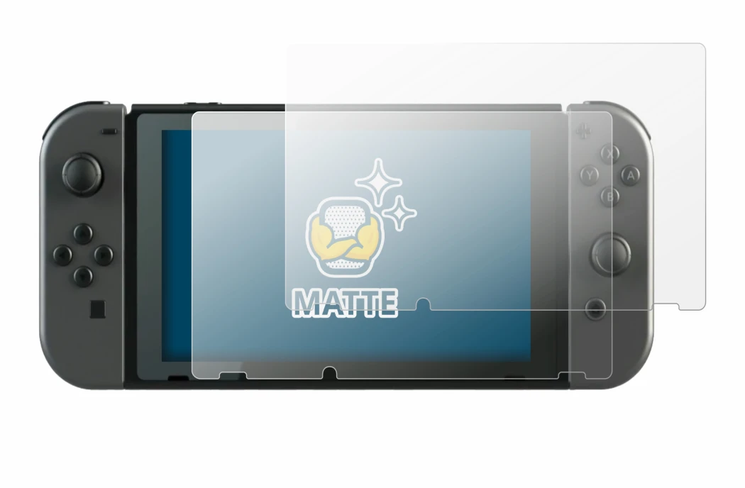Image de l'appareil Nintendo Switch avec une grande variété de protections d'écran.