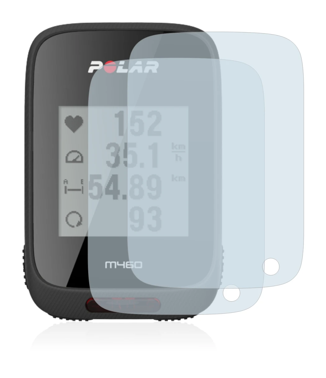 Image de l'appareil Polar M460 avec une grande variété de protections d'écran.