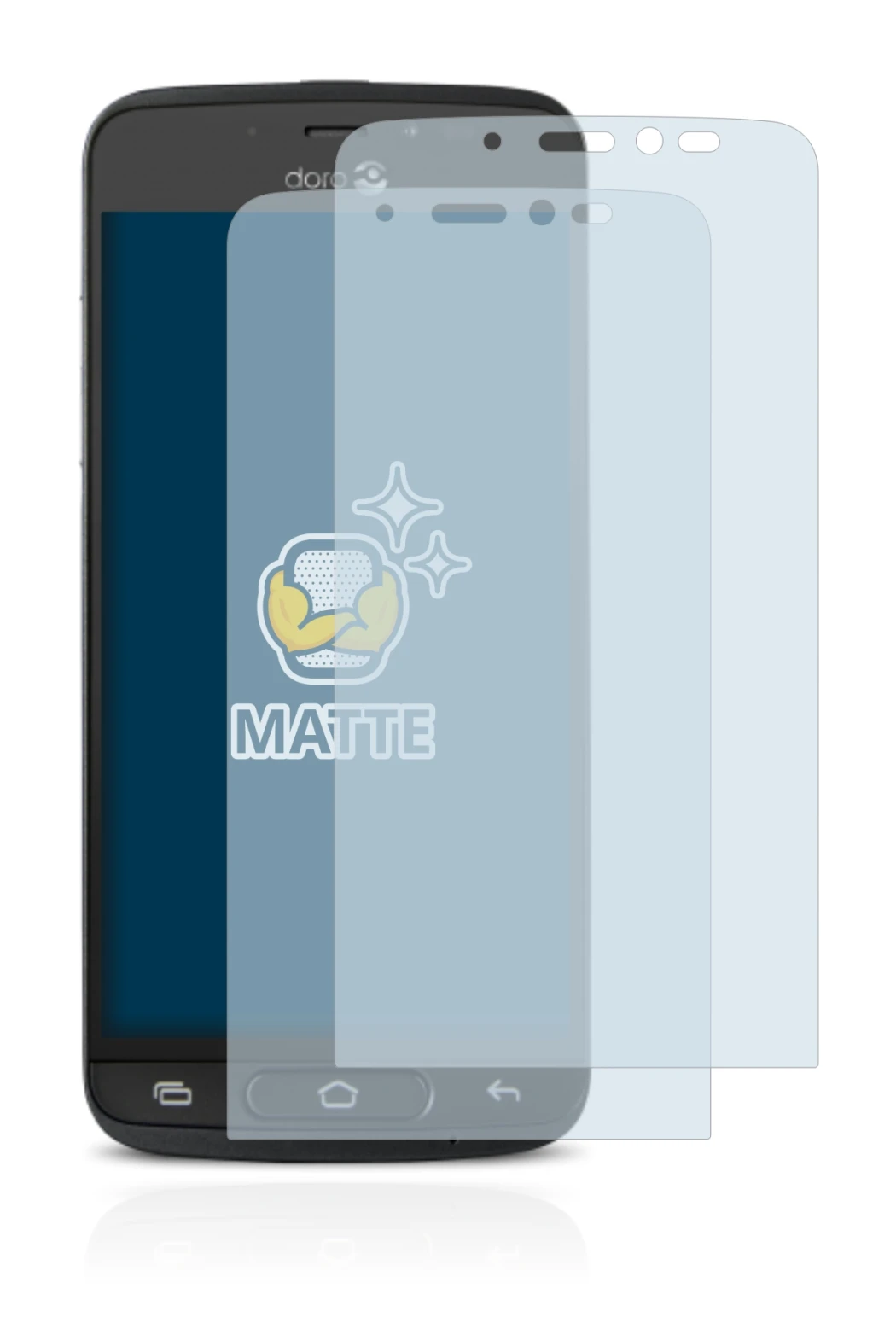 Image de l'appareil Doro 8040 avec une grande variété de protections d'écran.
