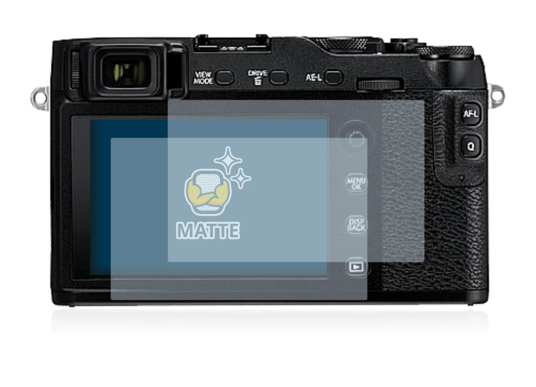 Image de l'appareil Fujifilm X-E3 avec une grande variété de protections d'écran.