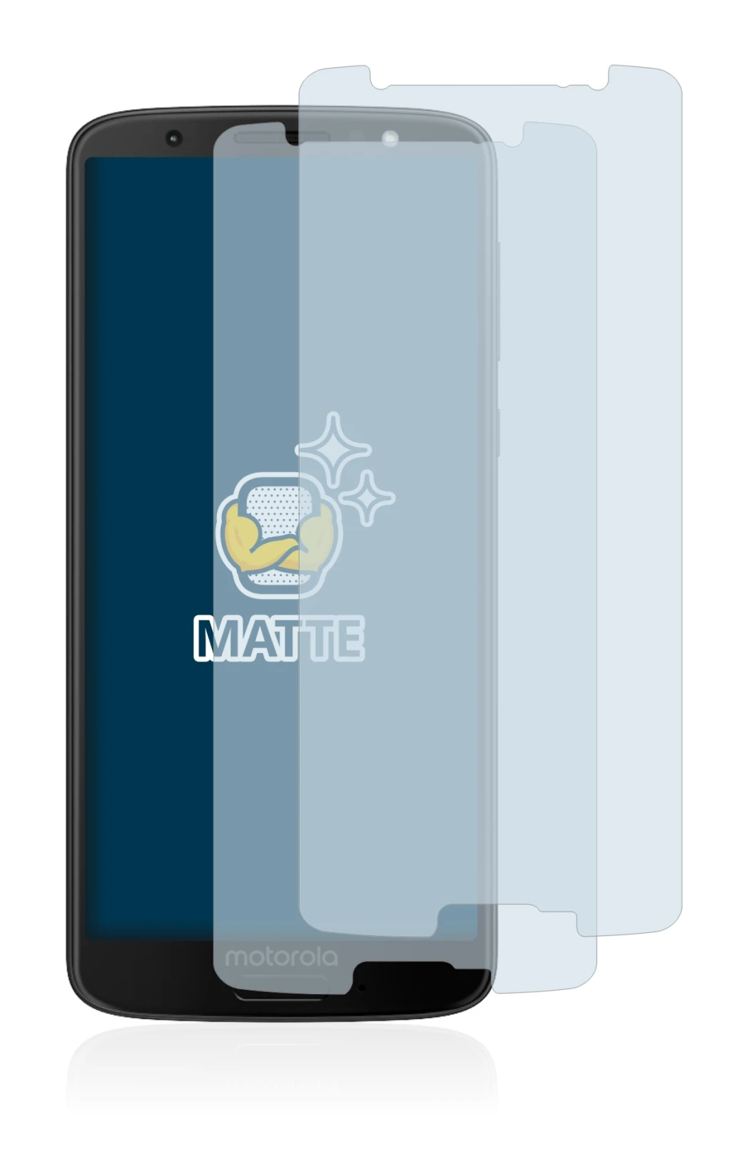 Image de l'appareil Motorola Moto G6 avec une grande variété de protections d'écran.