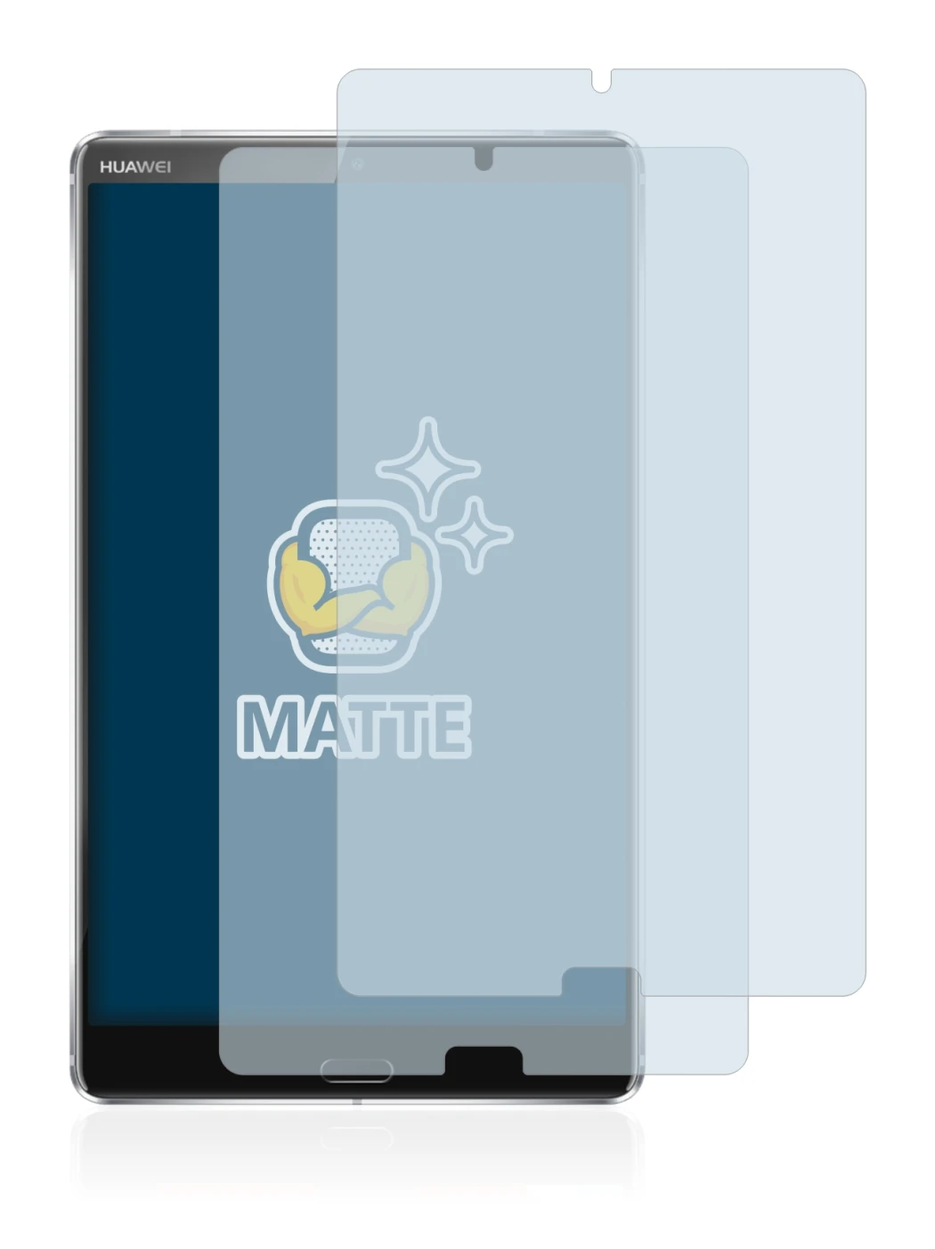Image de l'appareil Huawei MediaPad M5 8.4 avec une grande variété de protections d'écran.