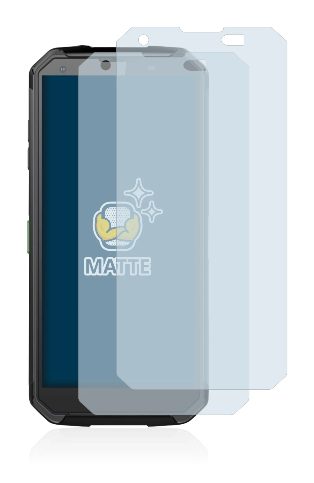 Image de l'appareil Blackview BV9500 avec une grande variété de protections d'écran.