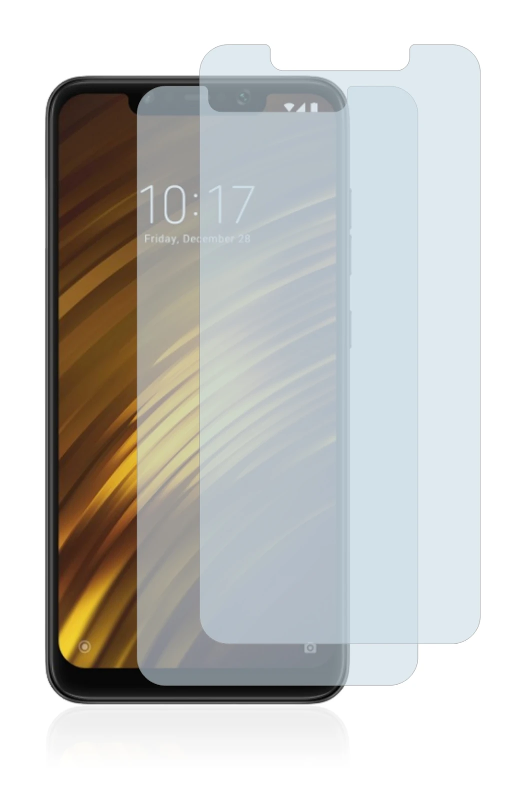 Image de l'appareil Xiaomi Pocophone F1 avec une grande variété de protections d'écran.