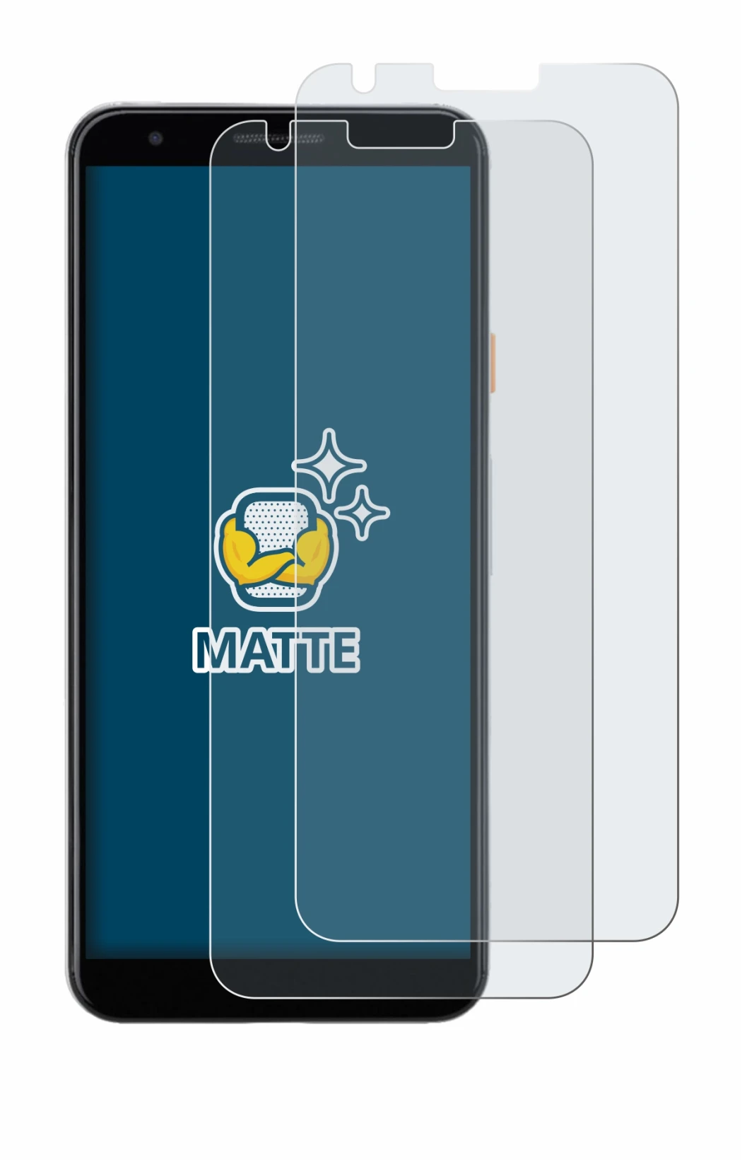 Image de l'appareil Google Pixel 3a avec une grande variété de protections d'écran.