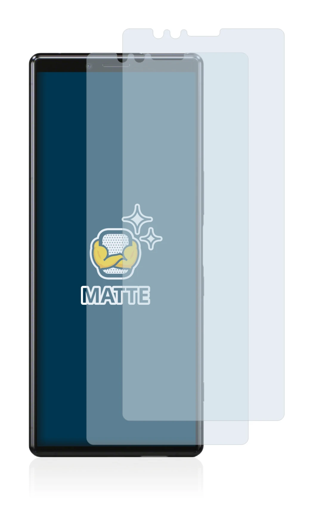 Image de l'appareil Sony Xperia 1 avec une grande variété de protections d'écran.