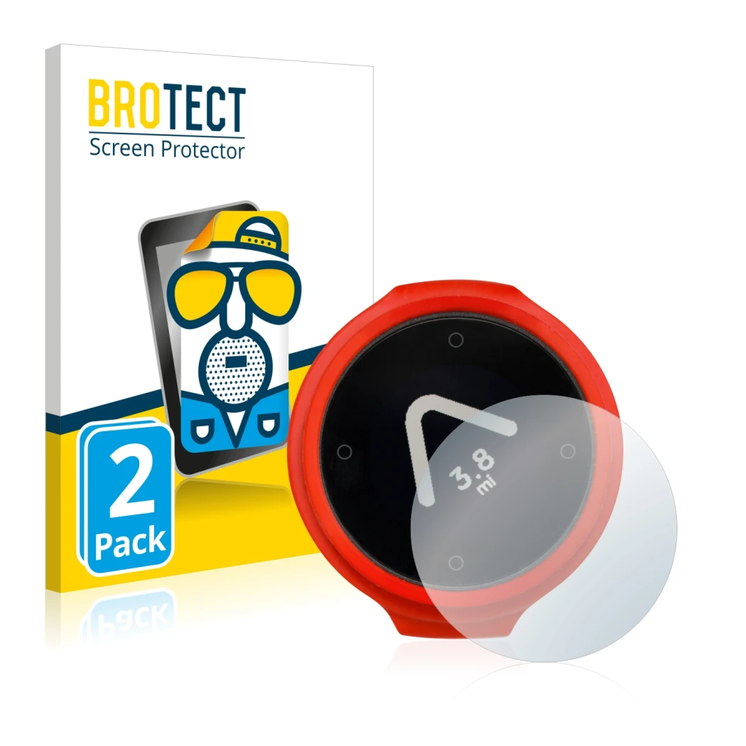 Face avant d’un emballage produit avec le logo de la marque BROTECT. À côté, l’appareil Beeline Velo est représenté avec la pr