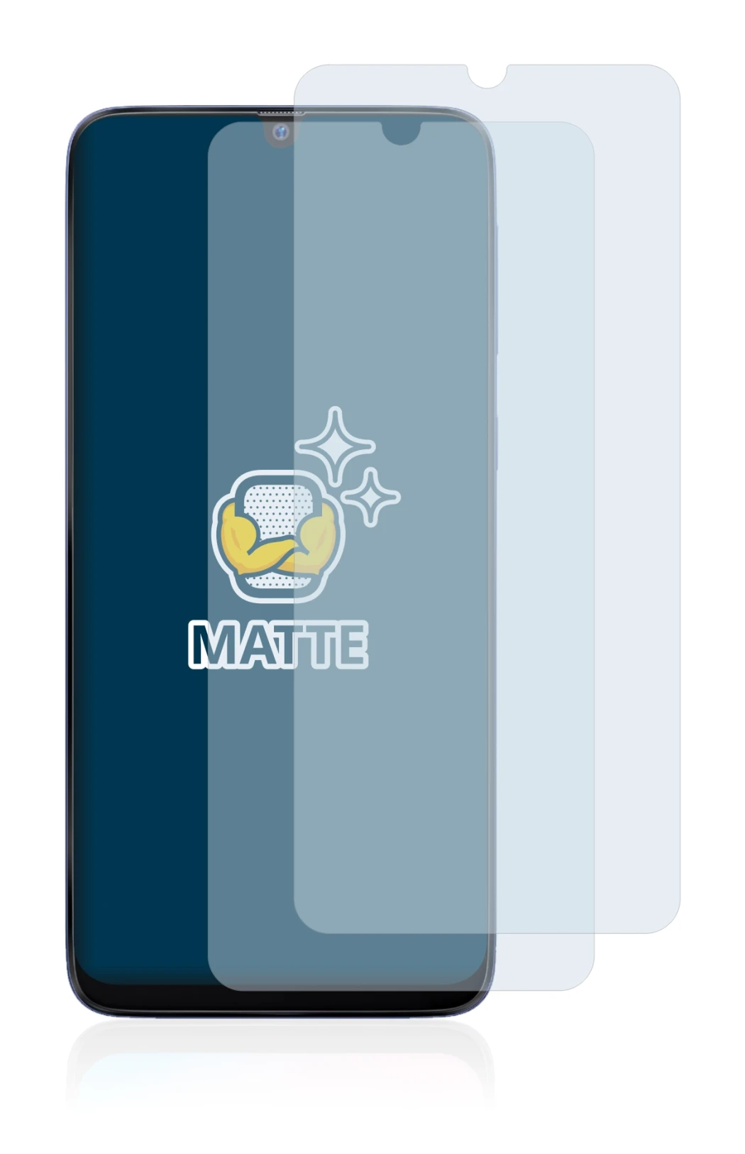 Image de l'appareil Samsung Galaxy M30 avec une grande variété de protections d'écran.