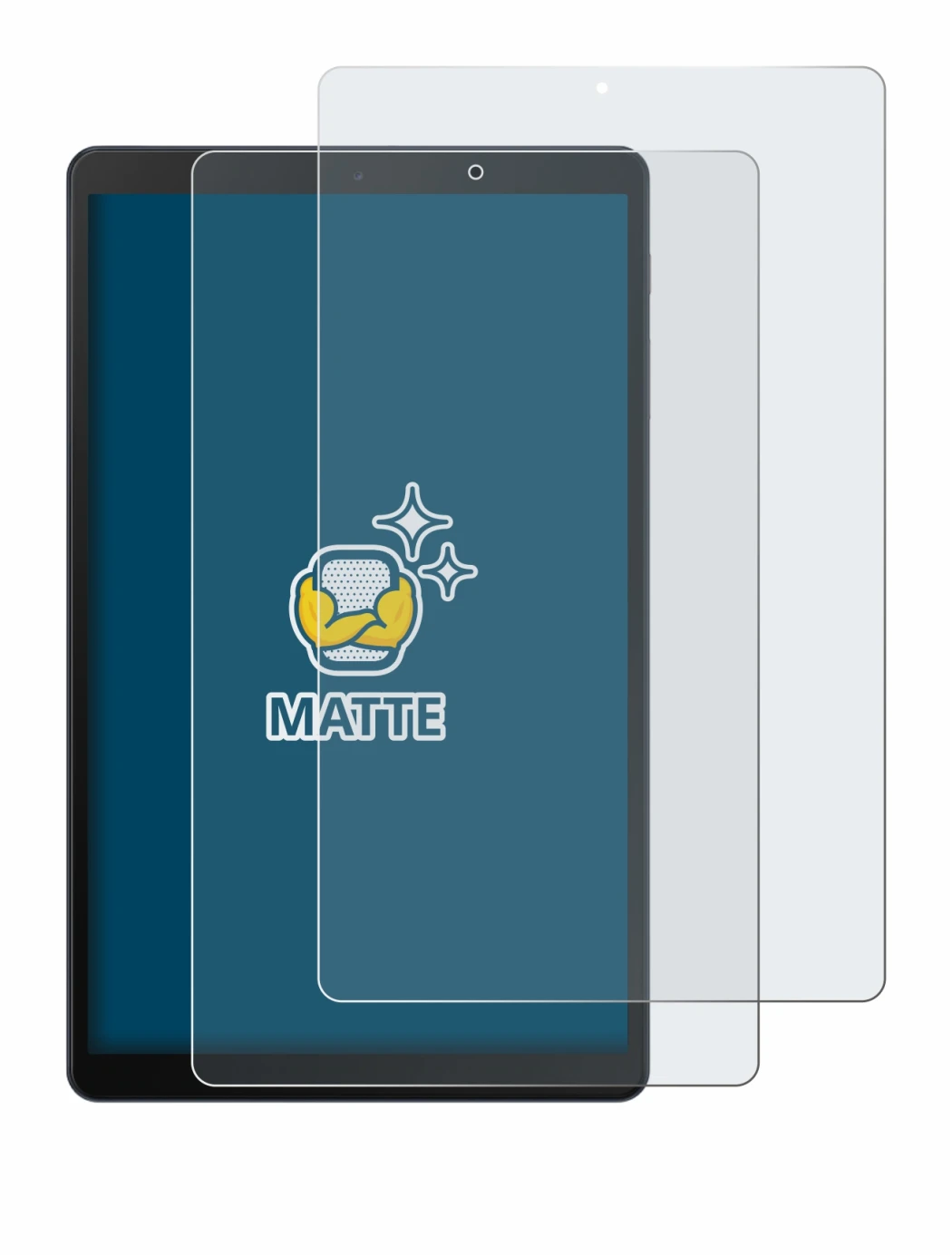 Image de l'appareil Samsung Galaxy Tab A 10.1 WiFi 2019 avec une grande variété de protections d'écran.