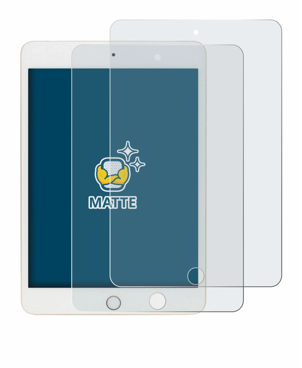 Image de l'appareil Apple iPad Mini 5 2019 (5ème Gen.) avec une grande variété de protections d'écran.