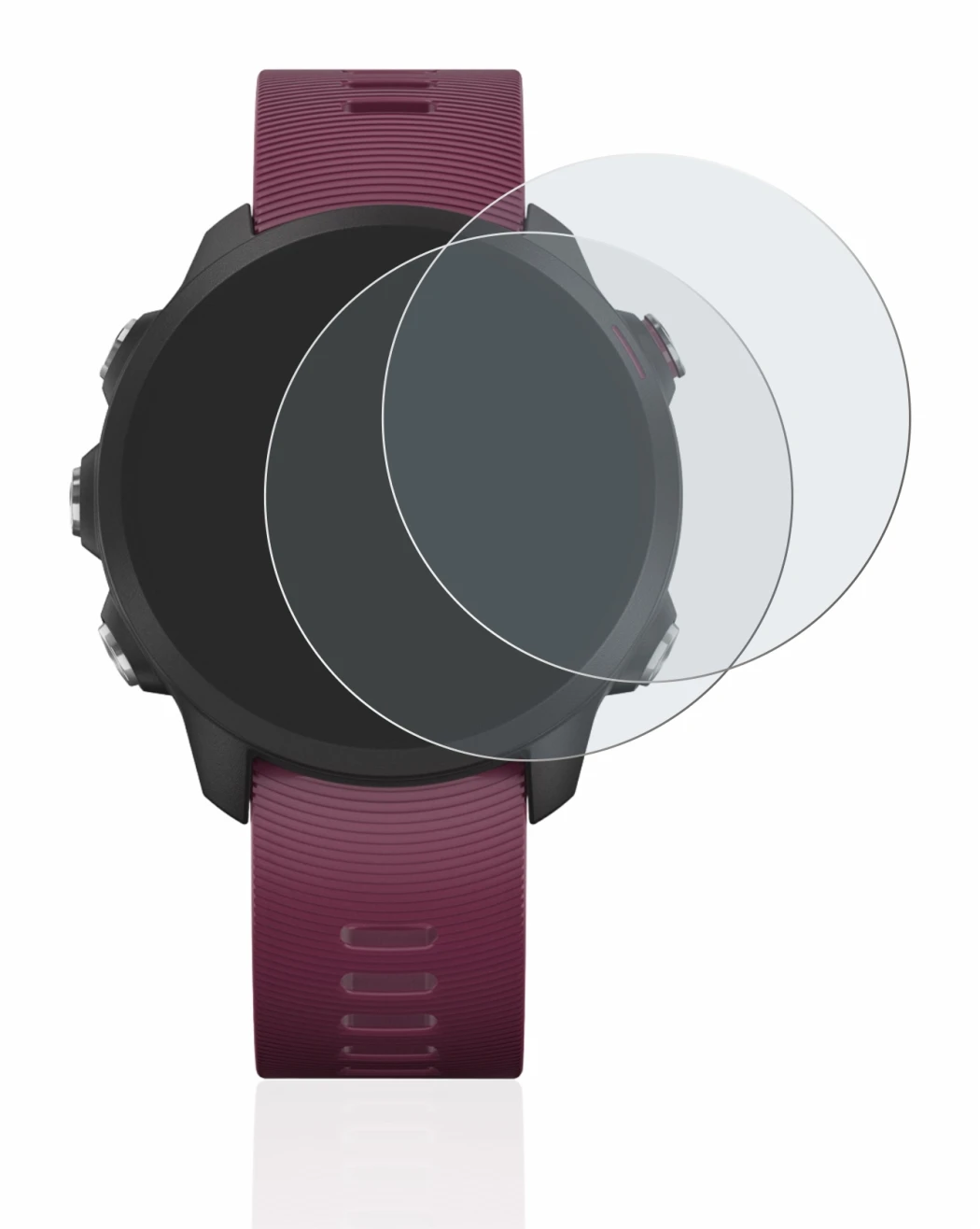 Image de l'appareil Garmin Forerunner 245 avec une grande variété de protections d'écran.