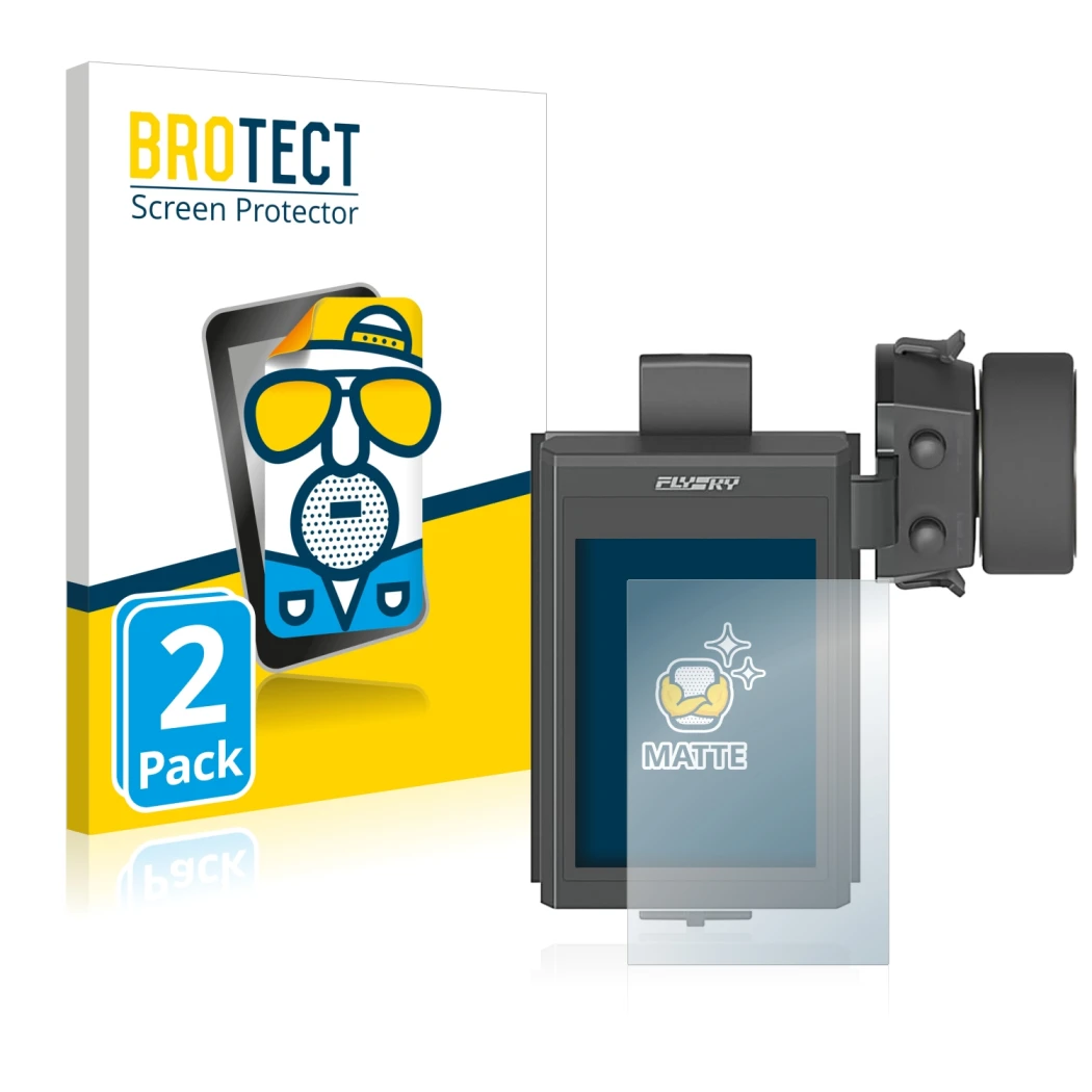 Face avant d’un emballage produit avec le logo de la marque BROTECT. À côté, l’appareil FlySky FS-NB4 est représenté avec la p
