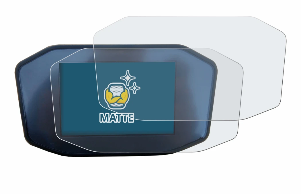 Image de l'appareil KTM 1290 Super Duke R avec une grande variété de protections d'écran.