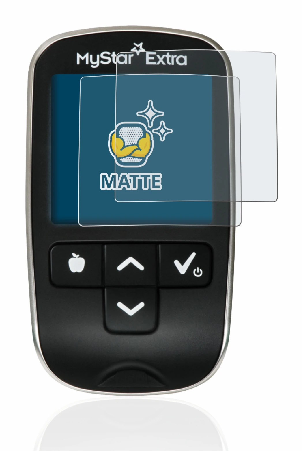 Image de l'appareil Sanofi MyStar Extra avec une grande variété de protections d'écran.