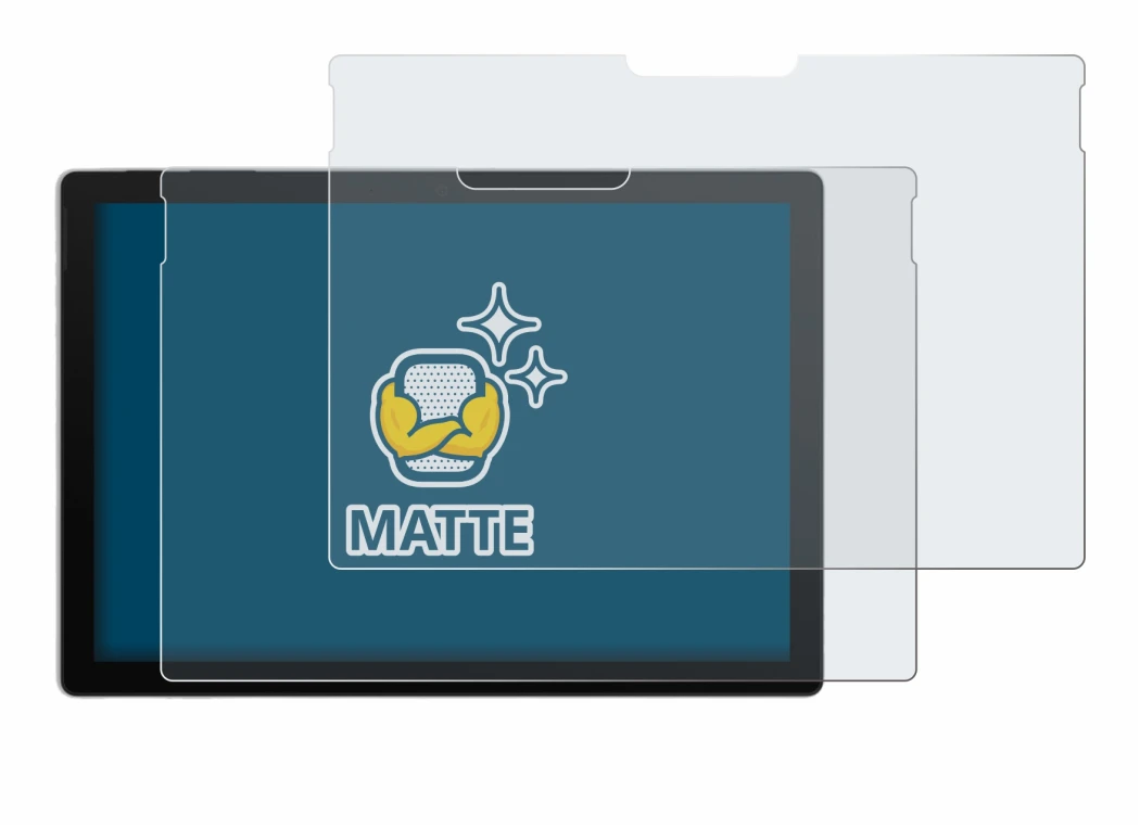 Image de l'appareil Microsoft Surface Pro 7 avec une grande variété de protections d'écran.