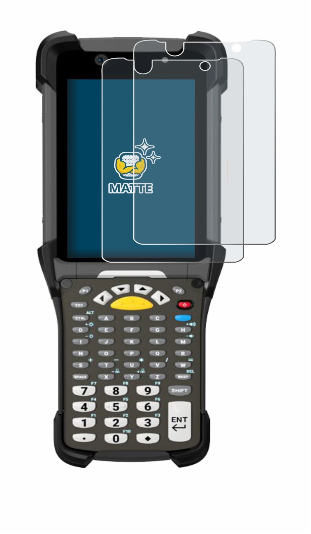 Image de l'appareil Zebra MC9300 avec une grande variété de protections d'écran.