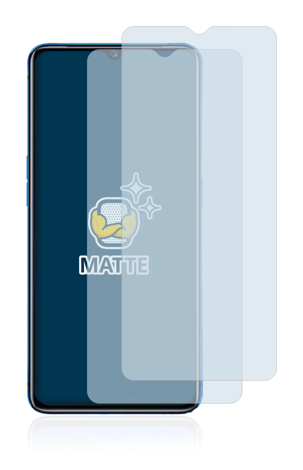 Image de l'appareil realme X2 Pro avec une grande variété de protections d'écran.