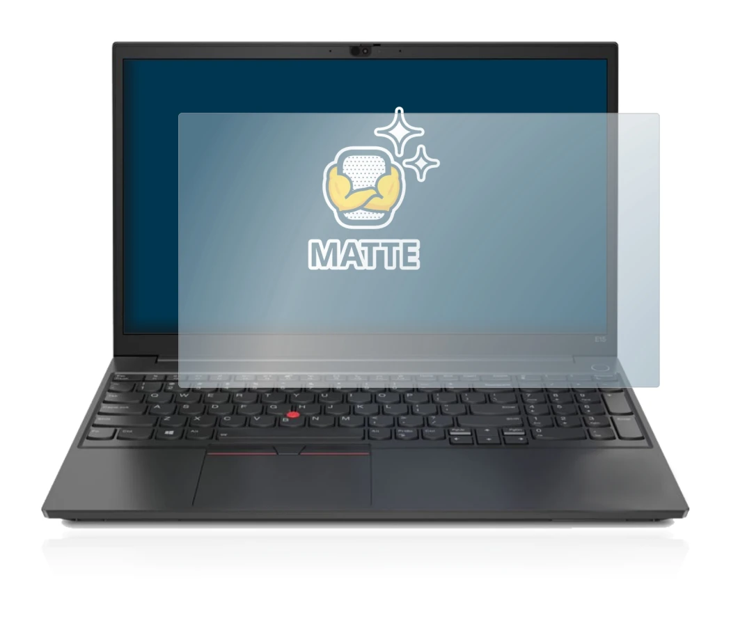 Image de l'appareil Lenovo ThinkPad E15 avec une grande variété de protections d'écran.