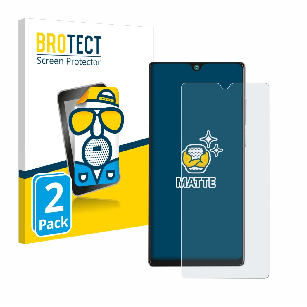 Face avant d’un emballage produit avec le logo de la marque BROTECT. À côté, l’appareil Cubot P40 est représenté avec la prote