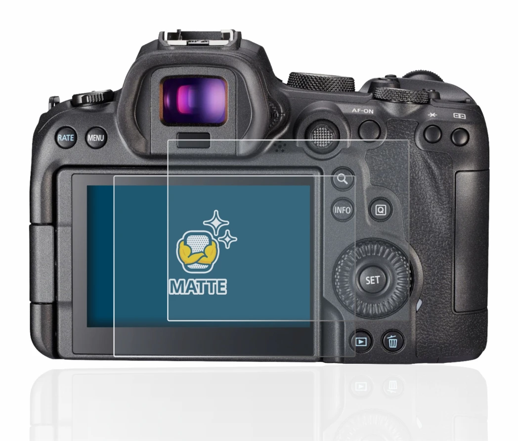 Image de l'appareil Canon EOS R6 avec une grande variété de protections d'écran.