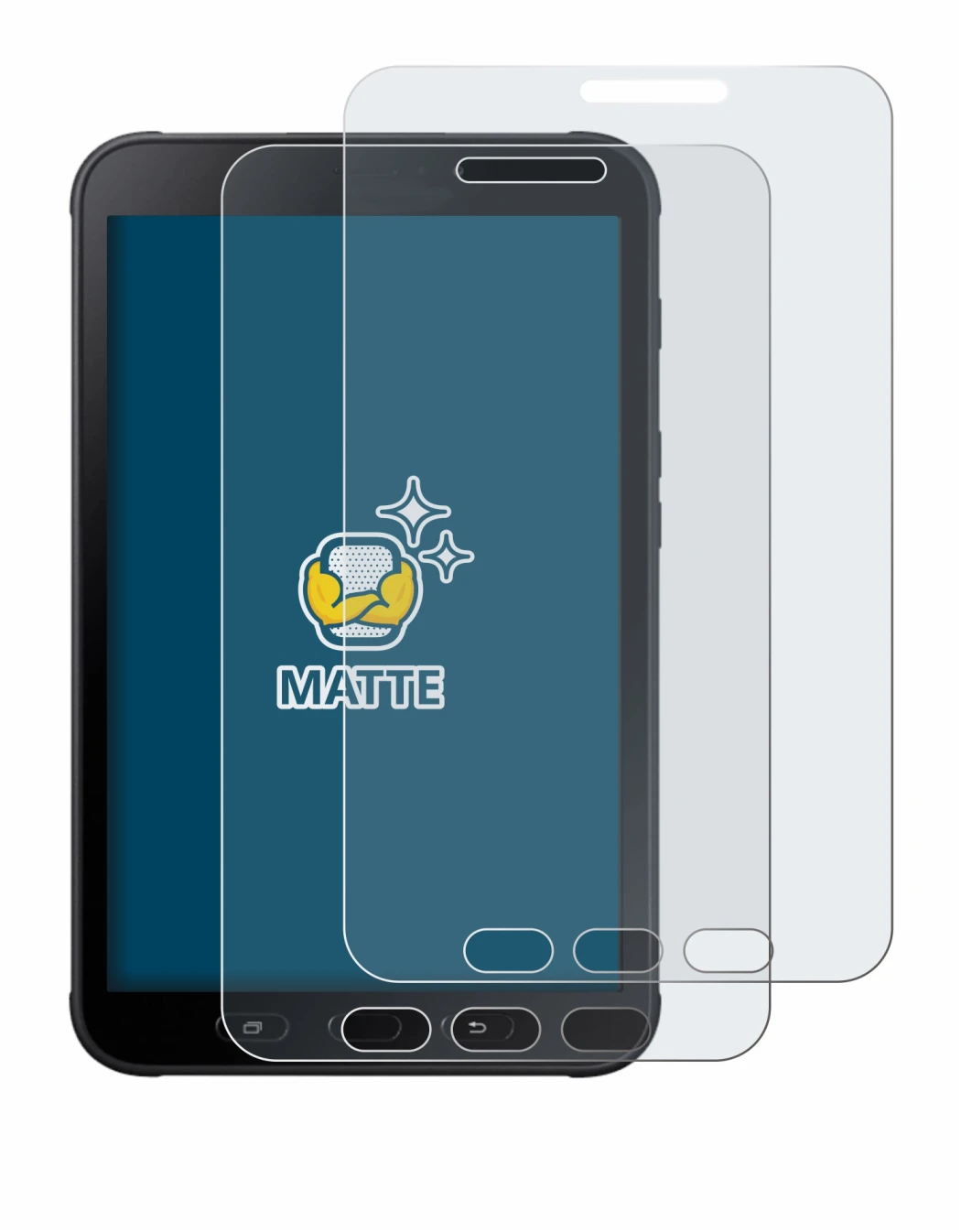 Image de l'appareil Samsung Galaxy Tab Active 2 SM-T395 avec une grande variété de protections d'écran.