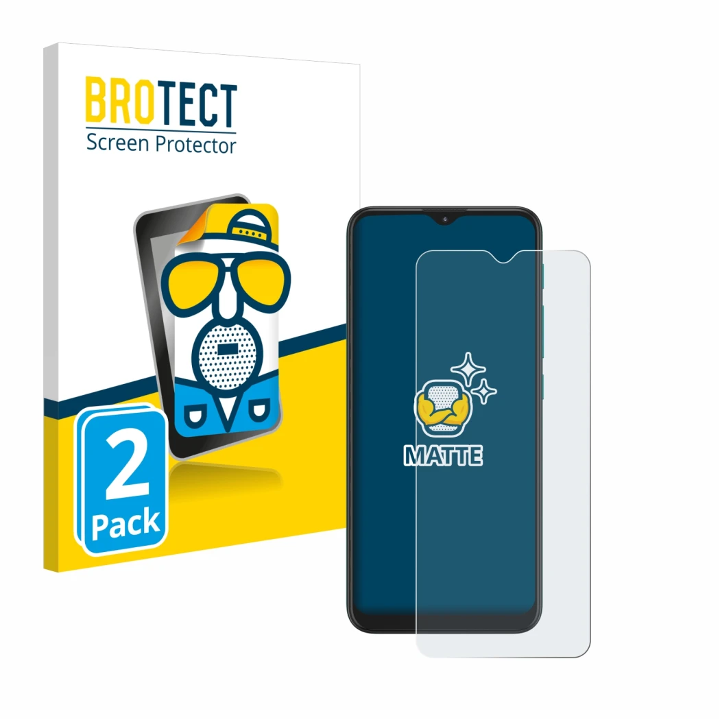 Face avant d’un emballage produit avec le logo de la marque BROTECT. À côté, l’appareil Motorola Moto G9 Play est représenté a