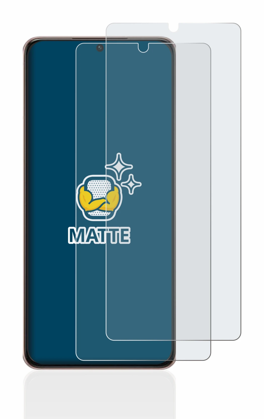 Image de l'appareil Samsung Galaxy S21 Ultra 5G avec une grande variété de protections d'écran.